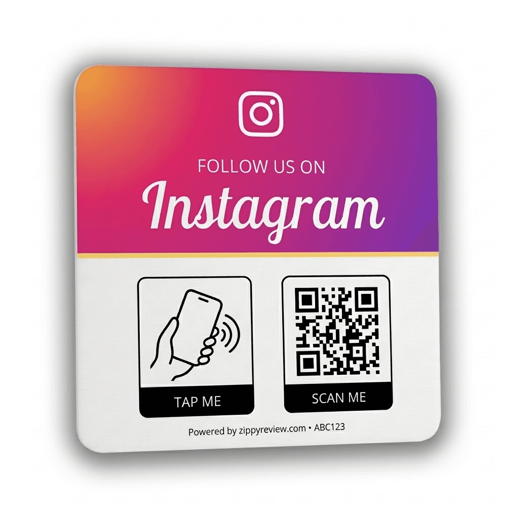Instagram review plaque